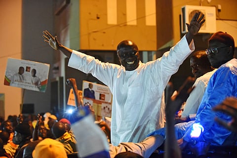 FILE PHOTO: Idrissa Seck, presidential candidate of the coalition "Idy 2019", greets supporters during his final campaign rally in Dakar, Senegal February 22, 2019. 