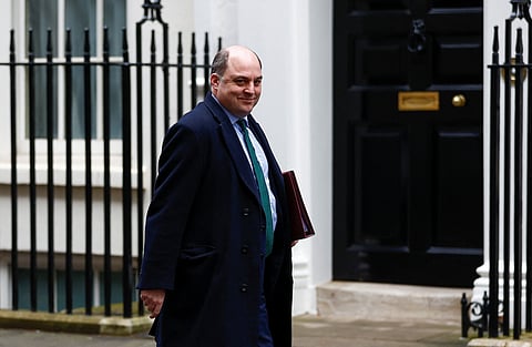 FILE PHOTO: British Defence Secretary Ben Wallace walks on Downing Street in London, Britain, March 7, 2023. 