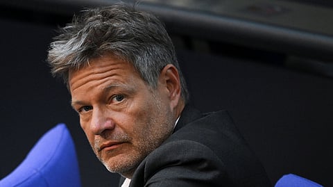 FILE PHOTO: German Economy and Climate Protection Minister Robert Habeck attends a plenum session of the lower house of parliament, Bundestag, in Berlin, Germany May 24, 2023. 