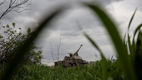FILE PHOTO: Ukrainian service members from a 110th Separate Mechanised Brigade of the Armed Forces of Ukraine, prepare fire a self-propelled howitzer "Dana", amid Russia's attack on Ukraine, near the town of Avdiivka in Donetsk region, Ukraine May 9, 2023. 