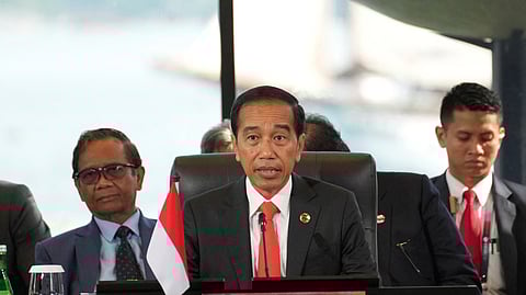 Indonesia President Joko Widodo delivers his speech during the 42nd ASEAN Summit in Labuan Bajo, East Nusa Tenggara province, Indonesia, May 10, 2023. 