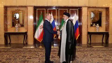 Iranian President Ebrahim Raisi meets with Russian President Vladimir Putin in Tehran, Iran, July 19, 2022. 