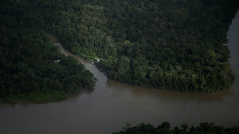 FILE PHOTO: A house stands among rivers next to the mouth of Amazonas River on the coast of Amapa state, near Macapa city, northern Brazil, March 31, 2017. 
