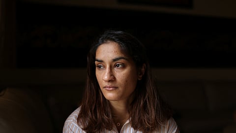 Indian wrestler Vinesh Phogat poses for a picture, after an interview with Reuters, at her residence in Sonipat, northern state of Haryana, India, June 10, 2023. 