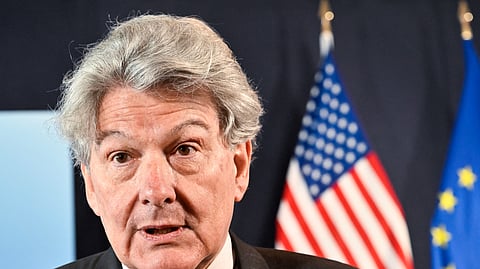 FILE PHOTO: EU Internal Market Commissioner Thierry Breton attends a meeting, in Lulea, Sweden May 31, 2023. 