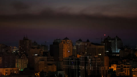 FILE PHOTO: A view shows the Ukrainian capital at dawn during an a Russian drone strike, amid Russia's attack on Ukraine, in Kyiv, Ukraine May 30, 2023. 