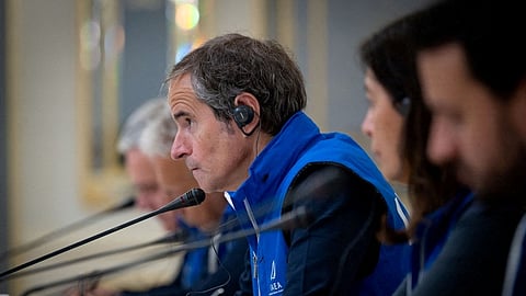 FILE PHOTO: International Atomic Energy Agency (IAEA) Director General Rafael Grossi attends a meeting with Ukraine's President Volodymyr Zelenskiy (not pictured), amid Russia's attack on Ukraine, in Kyiv, Ukraine June 13, 2023. 