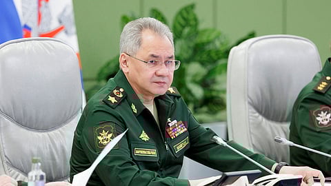 FILE PHOTO: Russian Defence Minister Sergei Shoigu chairs a teleconference with the country's high-ranking military in Moscow, Russia May 30, 2023. 