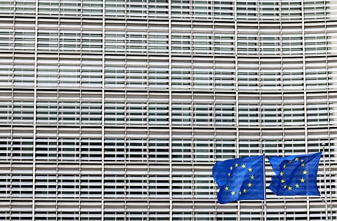 FILE PHOTO: European flags fly outside the European Commission headquarters in Brussels, Belgium March 13, 2023. 