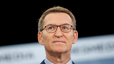 Spanish People's Party candidate Alberto Nunez Feijoo looks on before a televised debate ahead of snap election in Madrid, Spain, July 10, 2023. 