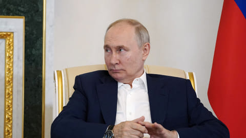 Russian President Vladimir Putin attends a meeting with Belarusian President Alexander Lukashenko in Saint Petersburg, Russia July 23, 2023. 