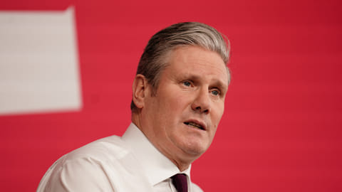 Leader of the Labour Party Keir Starmer during a news conference at the Labour Party headquarters in central London on March 21, 2023. 