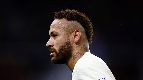 FILE PHOTO: Soccer Football - Ligue 1 - Stade Rennes v Paris St Germain - Roazhon Park, Rennes, France - January 15, 2023 Paris St Germain's Neymar reacts.