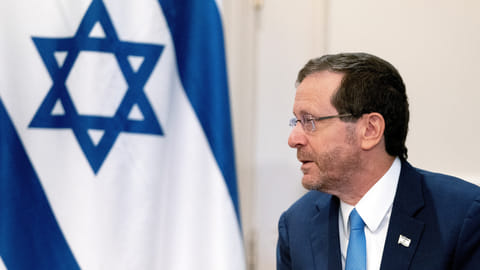 FILE PHOTO: Israeli President Isaac Herzog looks on during a meeting with US Secretary of State Antony Blinken, not pictured, in Washington, DC, on October 25, 2022. 