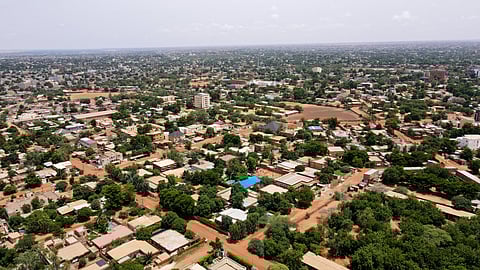FILE PHOTO: An aerial view of the streets in the capital Niamey, Niger July 28, 2023. 