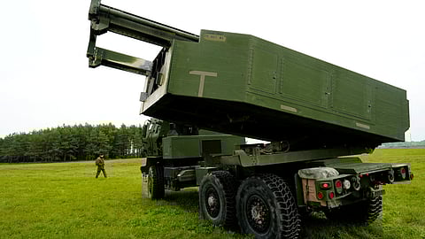 FILE PHOTO: A M142 High Mobility Artillery Rocket System (HIMARS) takes part in a military exercise near Liepaja, Latvia September 26, 2022. 