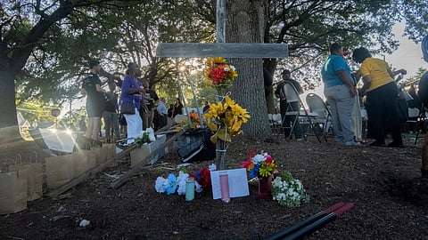 Mourners attend a prayer vigil a day after a white man armed with a high-powered rifle and a handgun killed three Black people at a Dollar General store before shooting himself, in Jacksonville, Florida, U.S., August 27, 2023. 