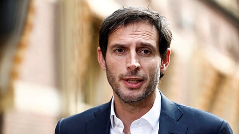 FILE PHOTO: Wopke Hoekstra, Minister of Foreign Affairs, Deputy Prime Minister arrives at the Binnenhof for the Council of Ministers in The Hague, Netherlands July 14, 2023. 