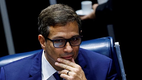 FILE PHOTO: Brazil's central bank Governor Roberto Campos Neto during a session of the Brazilian Senate in Brasilia, Brazil February 15, 2023. 