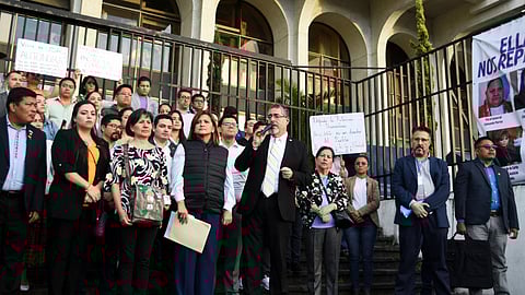 Guatemalan President-elect Bernardo Arevalo attends a press conference outside the Supreme court, in Guatemala City, Guatemala November 16, 2023. 