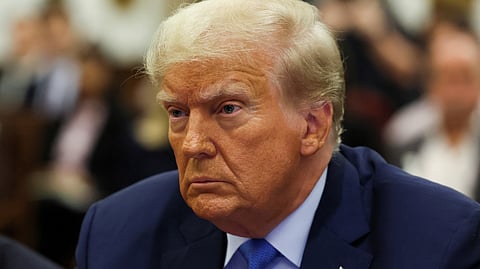FILE PHOTO: Former U.S. President Donald Trump attends the Trump Organization civil fraud trial, in New York State Supreme Court in the Manhattan borough of New York City, U.S., November 6, 2023. 

