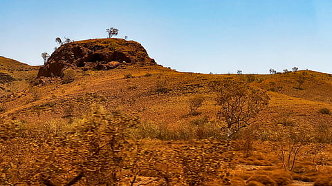 A rocky outcrop holds an Aboriginal shelter of significance in the Pilbara region of Western Australia where human habitation stretches back over 60,000 years, Gudai-darri, 1,120 kilometres (695 miles) northeast of Perth, Australia, October 19, 2023. 
