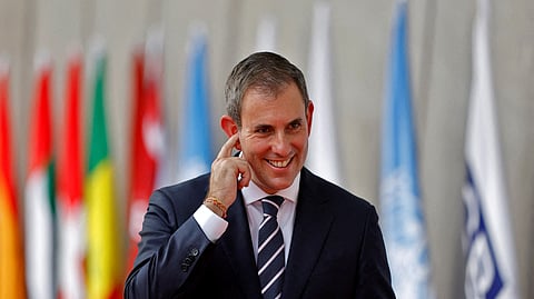 FILE PHOTO: Australian Treasurer Jim Chalmers arrives to attend a G20 finance ministers' and Central Bank governors' meeting at Gandhinagar, India, July 18, 2023. 
