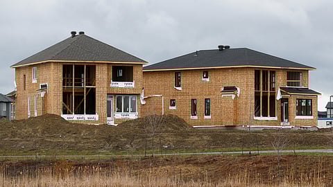 FILE PHOTO: Houses are seen under construction in a neighbourhood of Ottawa, Ontario, Canada April 17, 2023. 