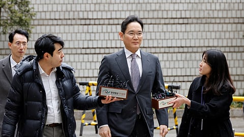 Samsung Electronics Chairman Jay Y. Lee arrives at a court in Seoul, South Korea, February 5, 2024. 