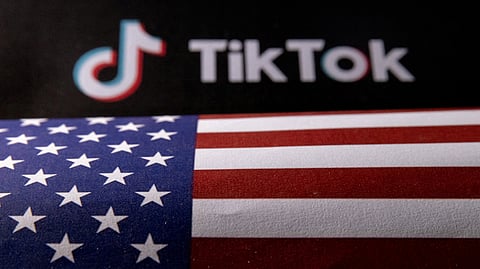 FILE PHOTO: U.S. flag and TikTok logo are seen in this illustration taken, June 2, 2023. 
