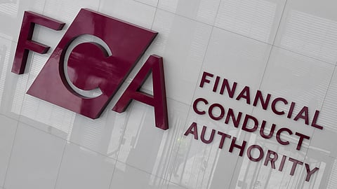 FILE PHOTO: Financial Conduct Authority's (FCA) logo is seen at their head offices in London, Britain March 10, 2022. 