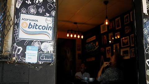 Members of a local Bitcoin community, gather in a local cafe in Berlin, El Salvador, January 24, 2024. 