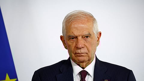 FILE PHOTO: European Union foreign policy chief Josep Borrell attends a news conference as part of an International Humanitarian Conference for Sudan and Neighbouring Countries at the Quai d'Orsay in Paris, France, April 15, 2024. 