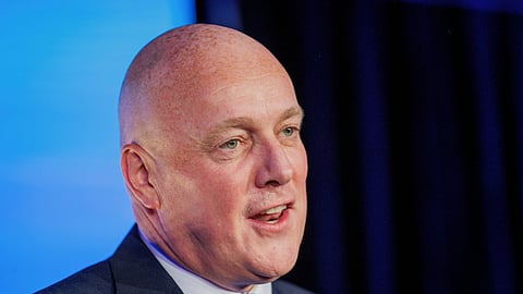 FILE PHOTO: Christopher Luxon, Leader of the National Party speaks to supporters at his election party after winning the general election to become New Zealand’s next prime minister in Auckland, New Zealand, October 14, 2023. 
