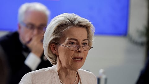 FILE PHOTO: European Commission President Ursula von der Leyen attends a Partnership for Global Infrastructure and Investment (PGII) event in Savelletri, Italy, June 13, 2024. 