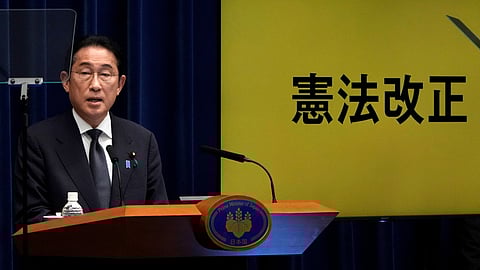 Japan's Prime Minister Fumio Kishida speaks during a press conference at the prime minister's office in Tokyo, Japan, June 21, 2024. 
