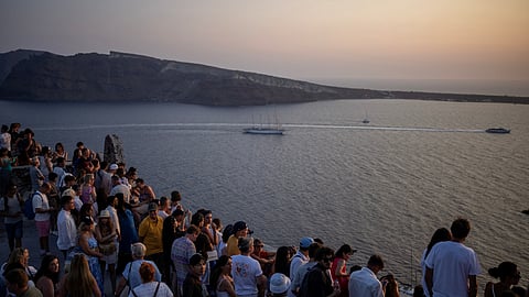 Castle of Oia, Santorini, Greece, July 25, 2024. 