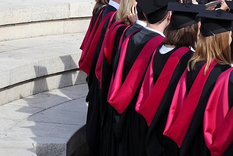 University graduates on the day of their graduation ceremony in Warwick, Britain, July 17, 2017. 