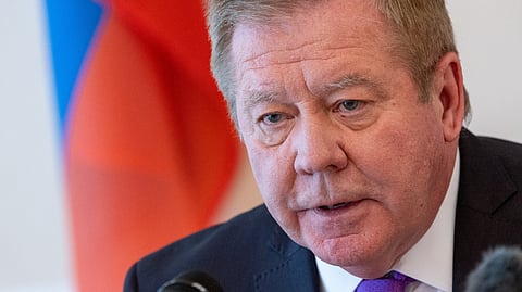 FILE PHOTO: Russian ambassador to the United Nations Gennady Gatilov attends an ACANU briefing in Geneva, Switzerland, March 26, 2024. 