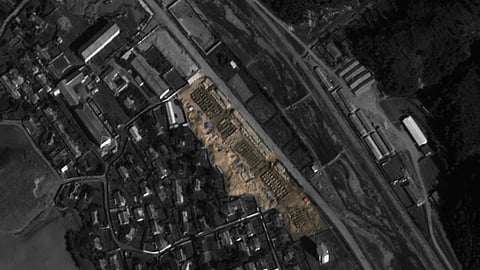 A satellite image shows a suspected construction of new worker housing (center of photo) at the "February 11 Plant" near Hamhung, North Korea in this handout image obtained by Reuters on November 20, 2024.