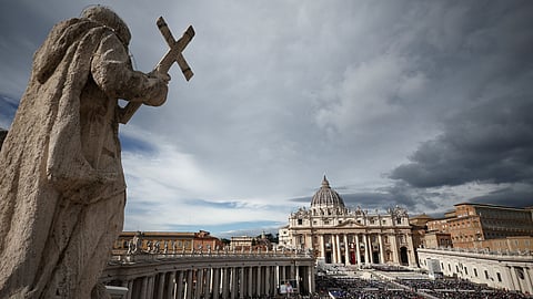 FILE PHOTO: General view on the day Pope Francis attends a mass to canonise fourteen new saints including Spanish Father Manuel Ruiz Lopez in St. Peter's Square at the Vatican, October 20, 2024. 