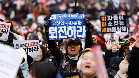 Protesters attend a rally against South Korea's impeached President Yoon Suk Yeol, who declared martial law, which was reversed hours later, in Seoul, South Korea, December 21, 2024.