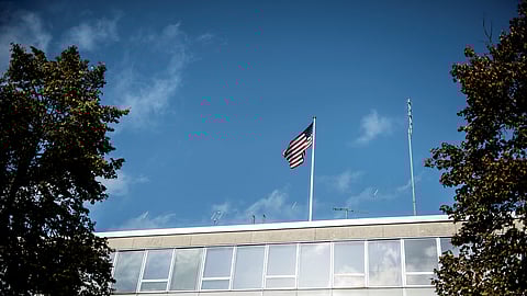 FILE PHOTO: U.S. Embassy building is pictured in Copenhagen, Denmark, October 2, 2017. Picture taken October 2, 2017. 
