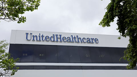 FILE PHOTO: The corporate logo of the UnitedHealth Group appears on the side of one of their office buildings in Santa Ana, California, U.S., April 13, 2020. 