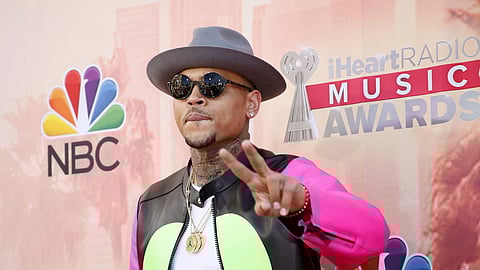 FILE PHOTO: Singer Chris Brown poses at the 2015 iHeartRadio Music Awards in Los Angeles, California, March 29, 2015. 
