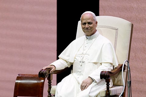 FILE PHOTO: Pope Leo XIV looks on during a meeting promoted by the Dicastery for the Clergy in Rome, Italy, June 26, 2025. 