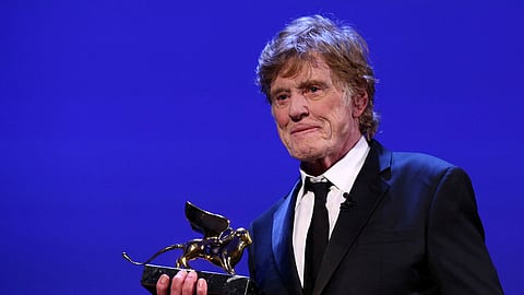 FILE PHOTO: Actor Robert Redford receives a Golden Lion award for lifetime achievement at the 74th Venice Film Festival in Venice, Italy, September 1, 2017. 