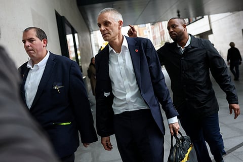 Outgoing Director General of the BBC Tim Davie arrives at BBC Broadcasting House after he and Chief Executive of BBC News Deborah Turness resigned following accusations of bias at the British broadcaster, including in the way it edited a speech by U.S. President Donald Trump, in London, Britain, November 11, 2025. 