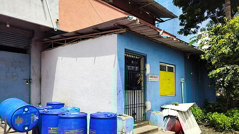 FILE PHOTO: Drums are placed outside the Sresan Pharmaceutical facility, whose Coldrif cough syrup has been linked to the deaths of 17 children in Madhya Pradesh, in Chennai, India, October 7, 2025. 