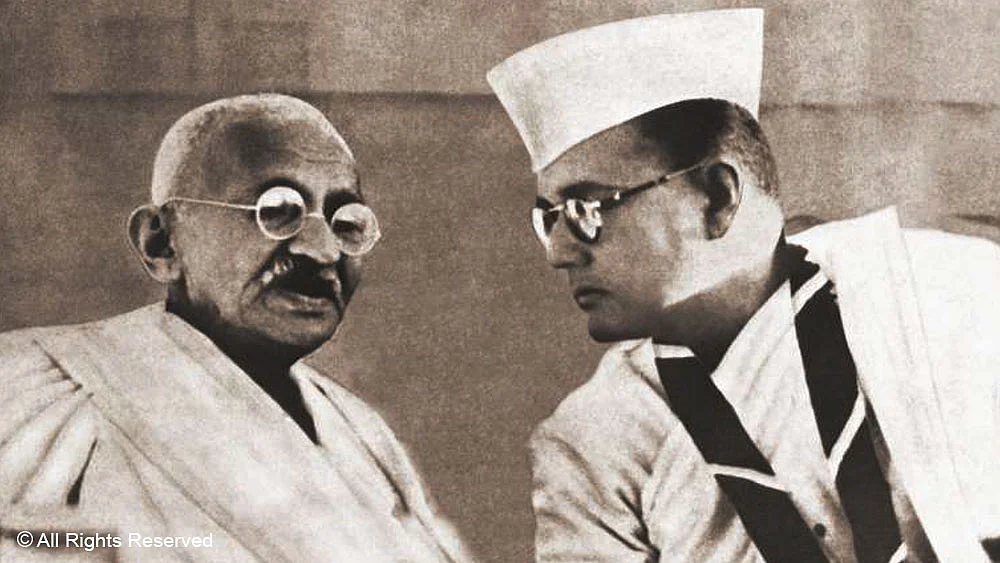 Mahatma Gandhi with Netaji Subhas Chandra Bose
